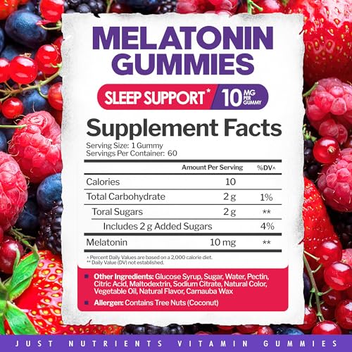 Melatonin-10mg-Gummies-with-10mg-of-Melatonin-Per-Gummy-60-Servings-Maximum-Strength-Sleep-Aid-for-Adults-Gluten-Free-Non-GMO-Vegetarian-Great-Tasting-Mixed-Berry-Flavor-60-Gummies