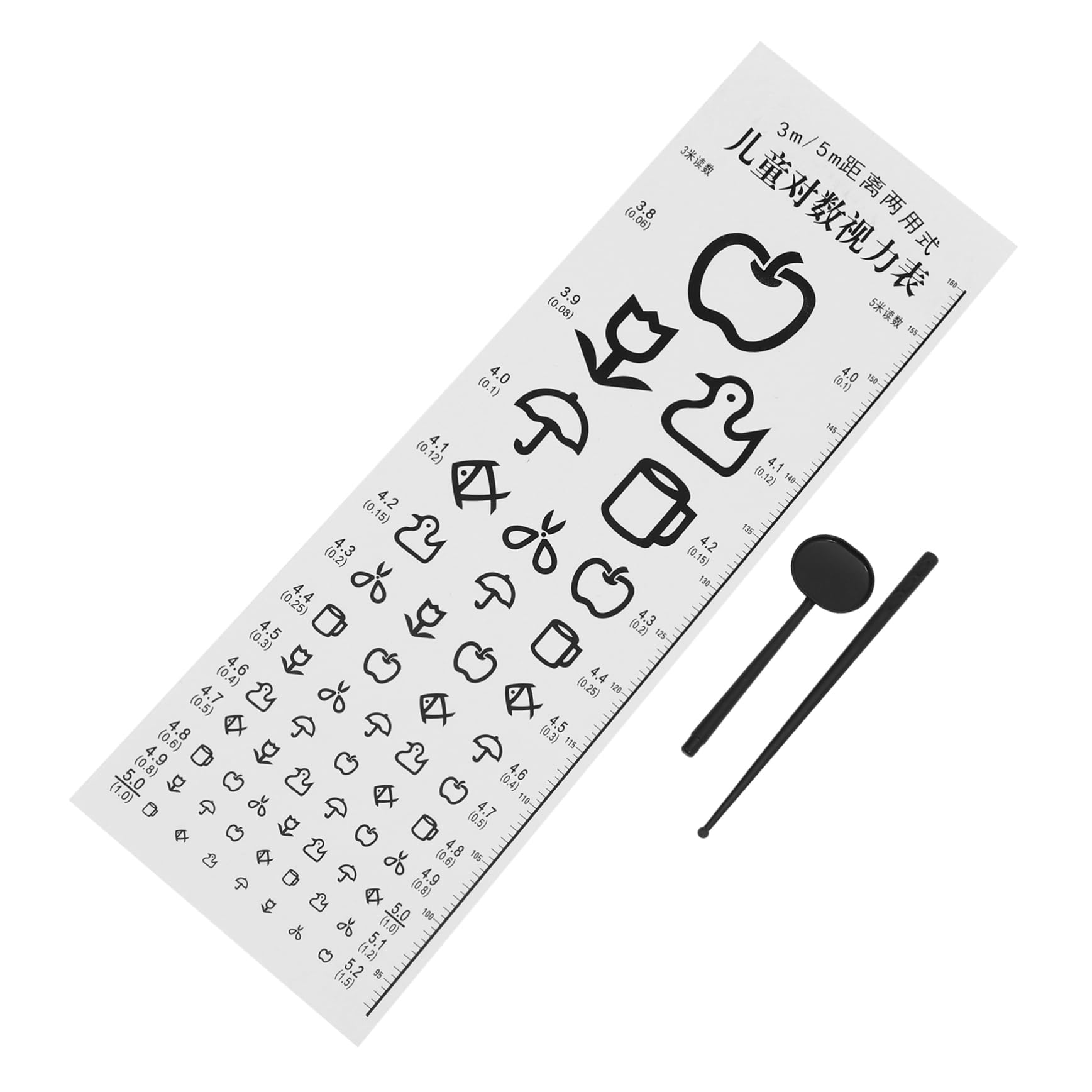 FUNOMOCYA Standard Visual Testing Chart for Boys and Girls Classroom Frame Vision Board Eye Exam Chart