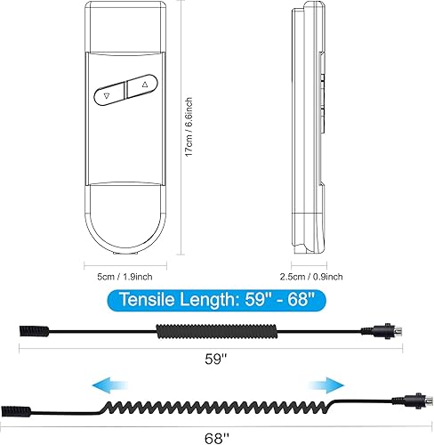 Miniatura 2 de Sopito Silla reclinable elevadora remota de reemplazo remoto de 2 botones (arriba/abajo) controlador de mano de 5 pines para Lazyboy, Golden Limoss