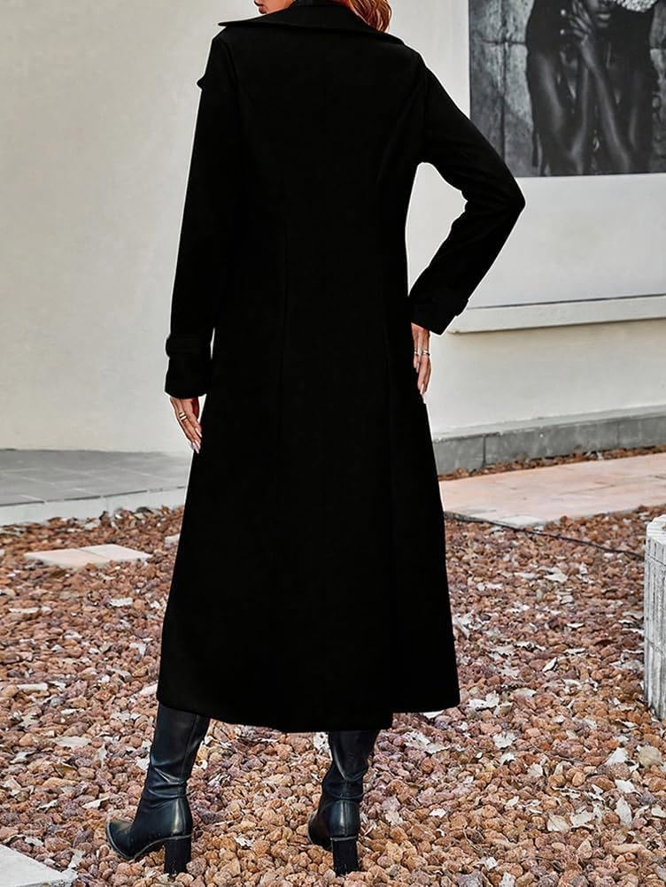 ORANDESIGNE Cappotto Lana Donna Lungo Invernale Cappotto Doppiopetto Revers Elegante Cappotti Lana Autunno Cappottino Mezza Stagione