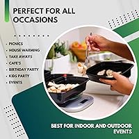 Vista 5 de Green Direct Paquete de 50 (473 ml) - Contenedores desechables para preparación de comidas y para llevar, con tapas, contenedores de plástico Bento