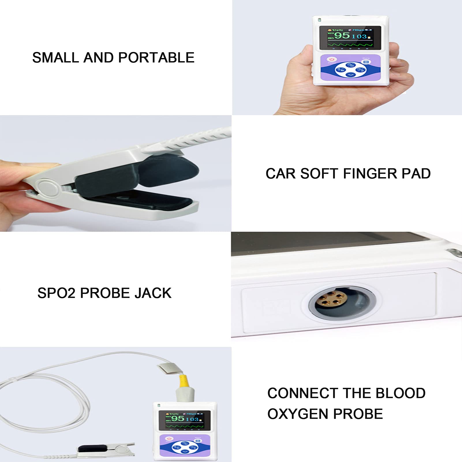 Pulsossimetro Monitor Di Saturazione Di Ossigeno Nel Sangue Sulla Punta Delle Dita, Pulsossimetro Da Dito OLED Monitor Di Saturazione Di Ossigeno Nel Sangue Portatile Per Ossimetria SpO2 Letture