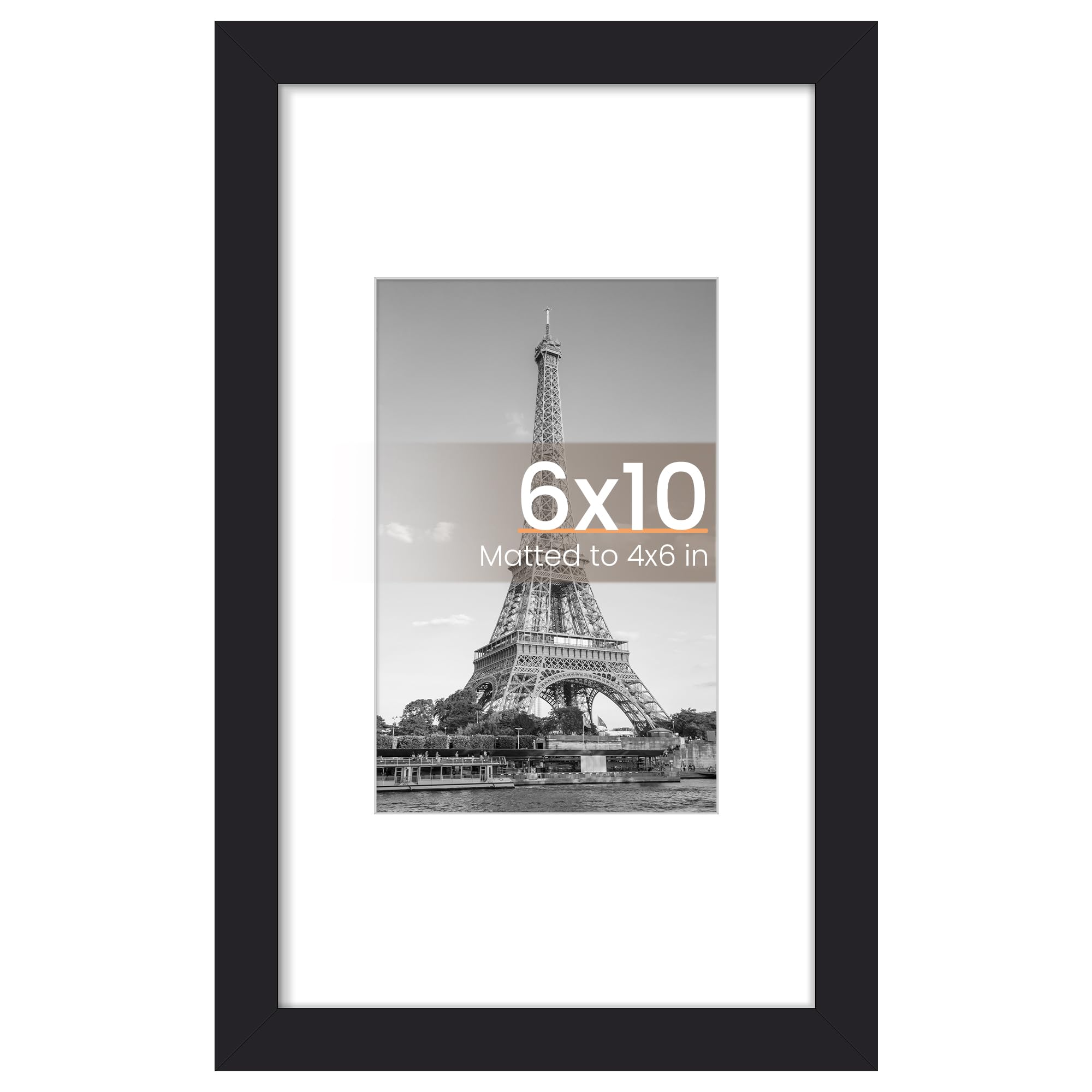 upsimples 6x10 Picture Frame, Wall Decor Photo Frames, Black 1 Pack