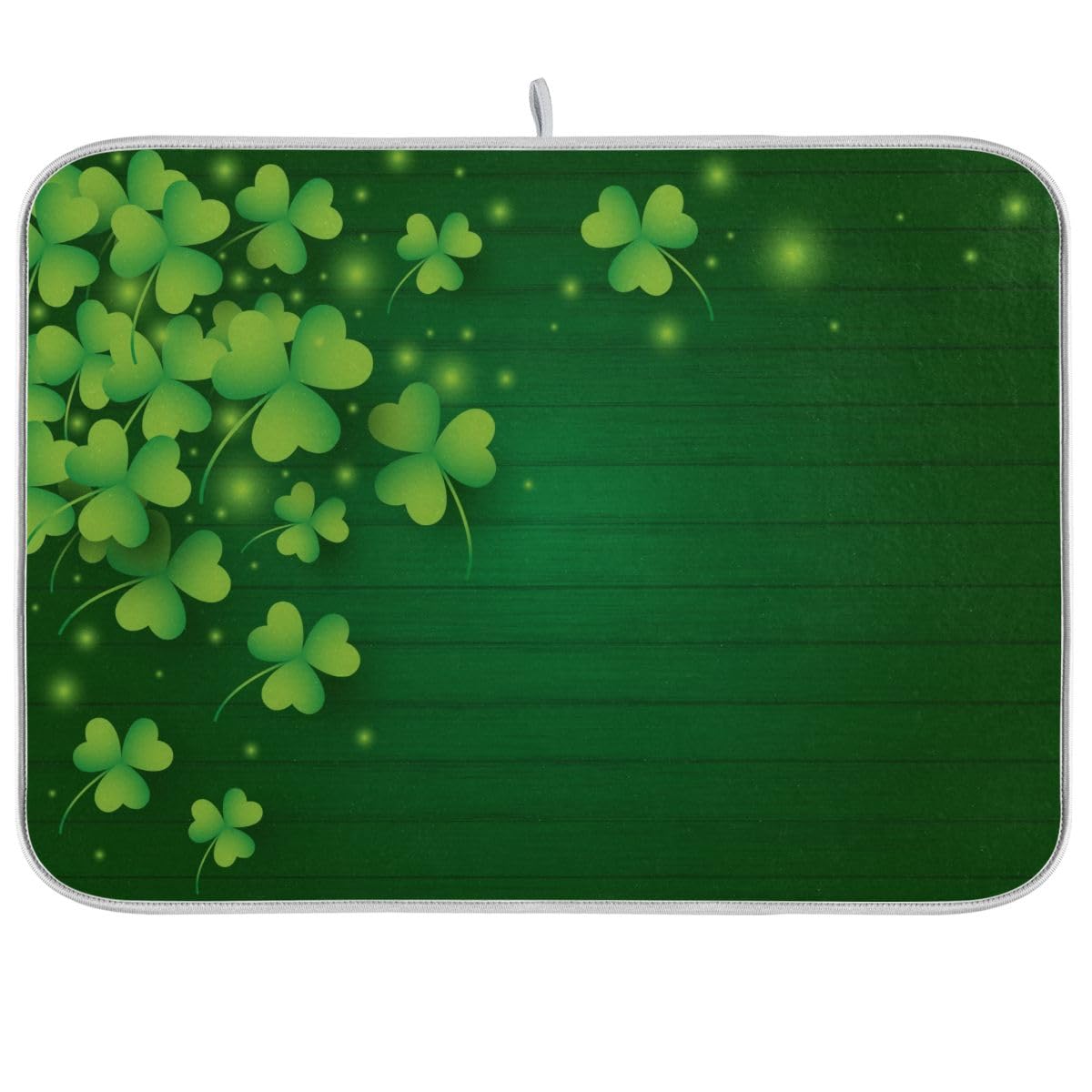 Wooden Shamrocks Dish Drying Mat 18x24 Absorbent Dishes Pad Dish Drainer Mat Protector for Kitchen Fast Dry