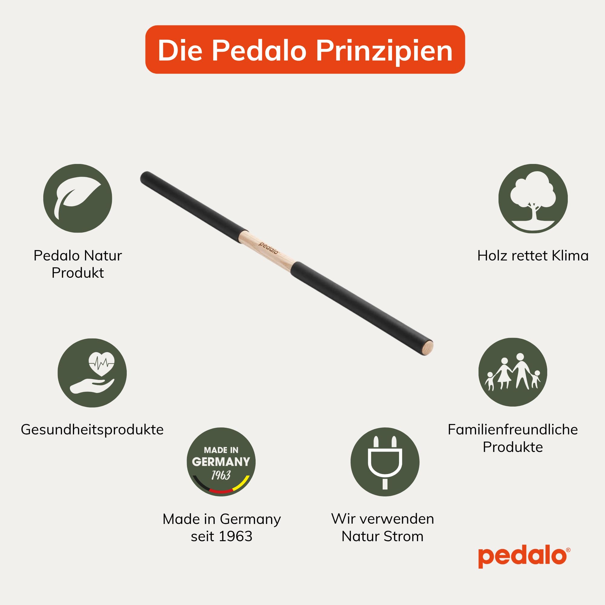 pedalo® Trainingsstab I Turnstab I Gymnastikstab I Trainingsstange I Holzstab I Holzstange