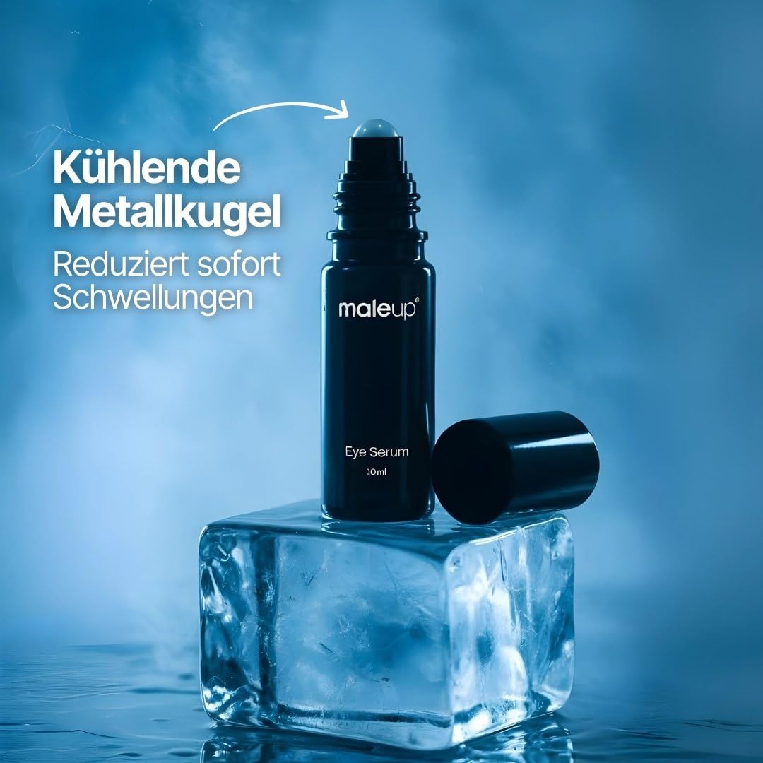 Augenserum Männer gegen Augenringe – Anti Aging Pflege mit Hyaluron, Koffein & Tocopherol – Mildert Schwellungen & Falten – Augencreme mit Soforteffekt – Augenpflege Männer Serum 10 ml