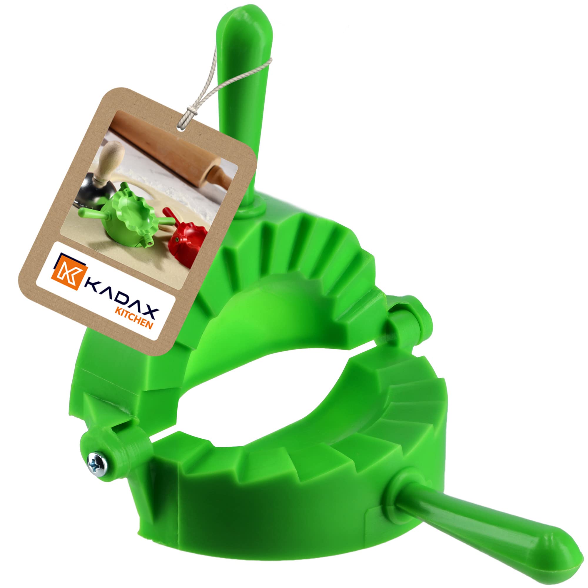 KADAX Formina per ravioli, formina per impasti e ravioli, formina per impasti e ravioli, pressa manuale, macchina per dumpling maker (verde/2 pezzi