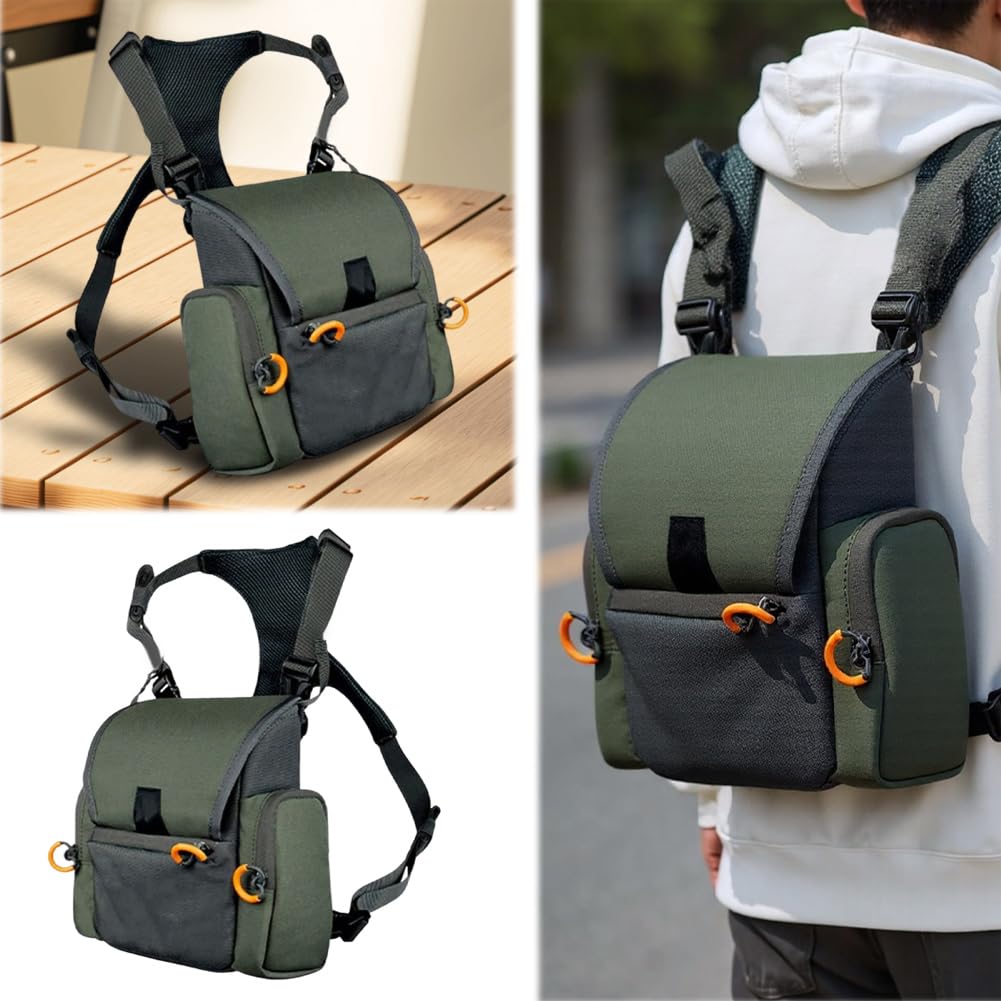 Arnés Fora Prismáticos, Arnés Ajustable Fora Prismáticos con Funda Impermeable Fora Lluvia y Bolsa Impermeable Fora Medidor de Distancia, Estuche Grande Fora Prismáticos Fora Caza