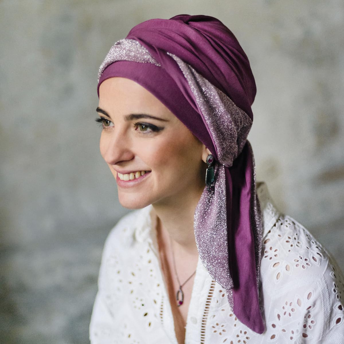 CAREBELL Turbante Oncologico Bambù Smooth Gala Malva · Chemioterapia e Alopecia · Molto Morbido Traspirante e Senza Cuciture Interni · Regolabile per Donna