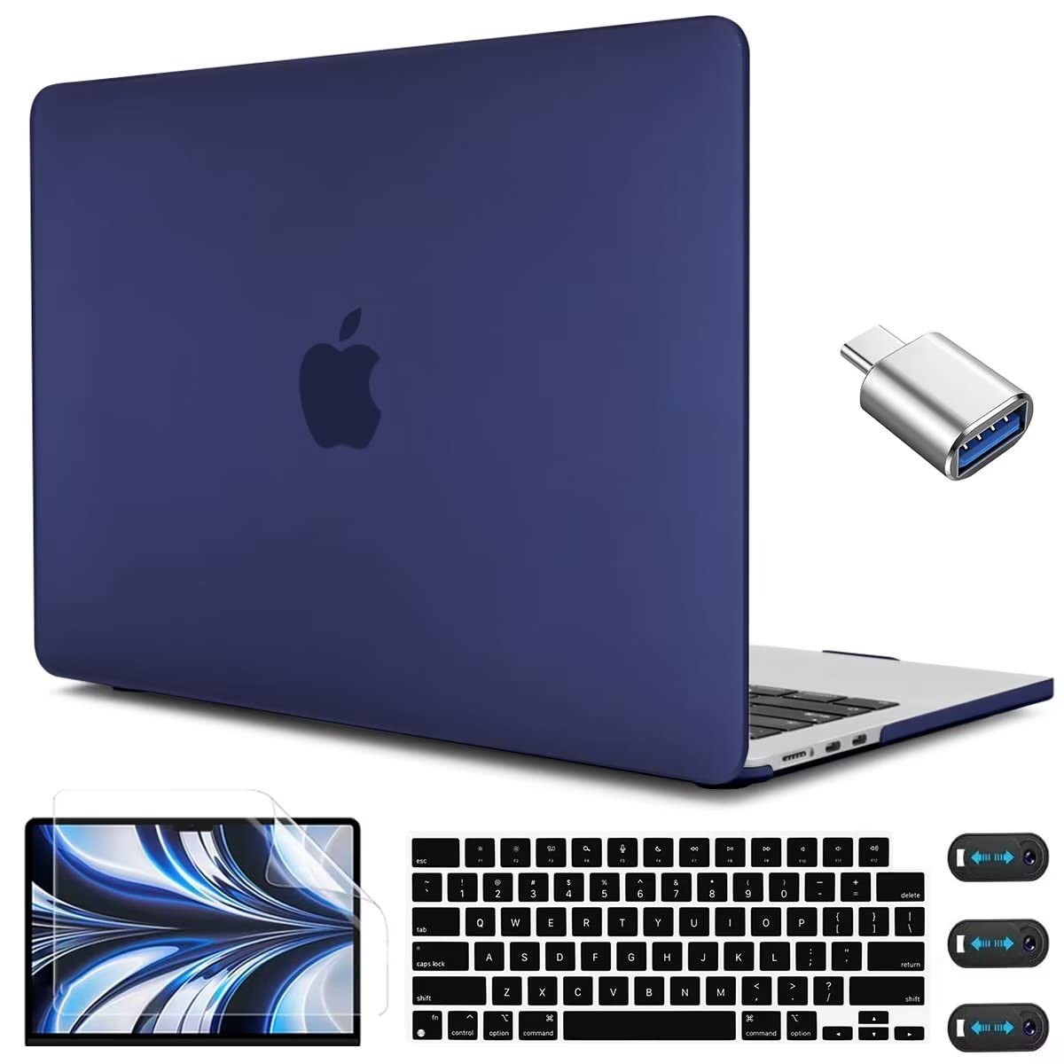 CISSOOK Case for MacBook Air 13.6 inch 2022 2024 2025 2026 Release A2681 M2 A3113 M3 A3240 M4 A3449 M5 Chip,Royal Blue Hard Shell Case & Keyboard