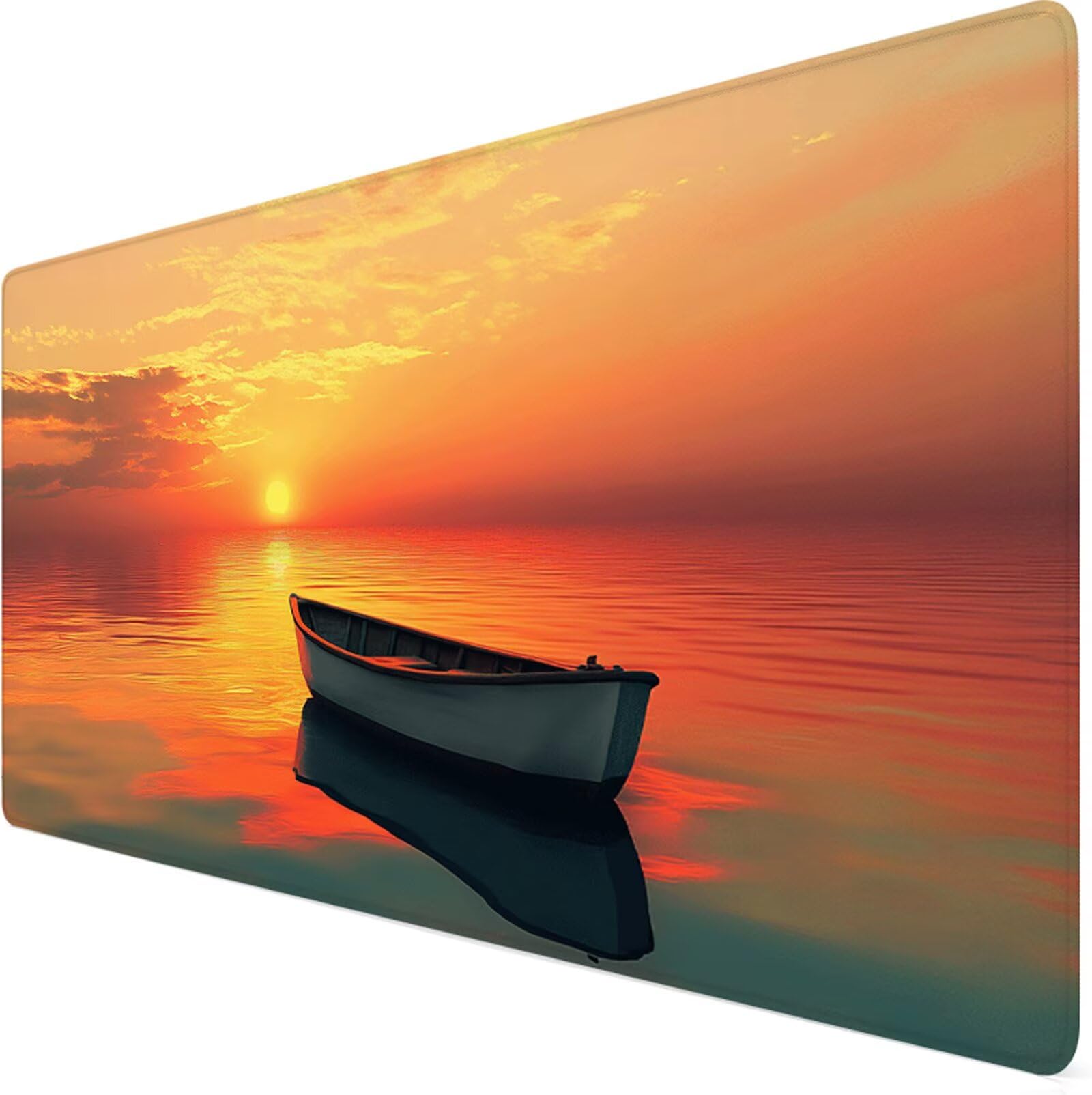Podkładka pod mysz xxl 1200x600x3mm podkładka pod mysz z zachodem słońca pomarańczowa poprawia precyzję i szybkość, wodoodporne antypoślizgowe, szyte krawędzie, akcesoria do gier, komputer, gry Y7-827