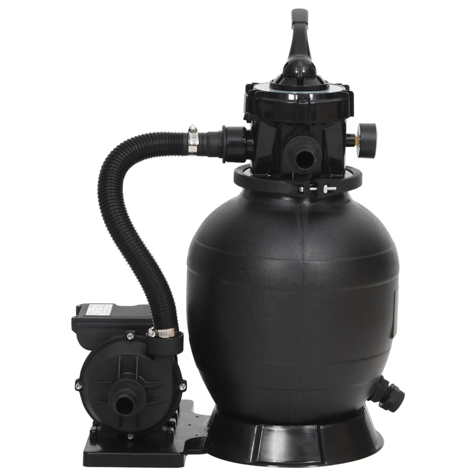 ZEYUAN Filtro de Arena para Piscinas con válvula de 6 vías, Depuradora Piscina, Depuradora Arena, Filtro De Arena para Piscina, Arena para Depuradora Piscina, Negro