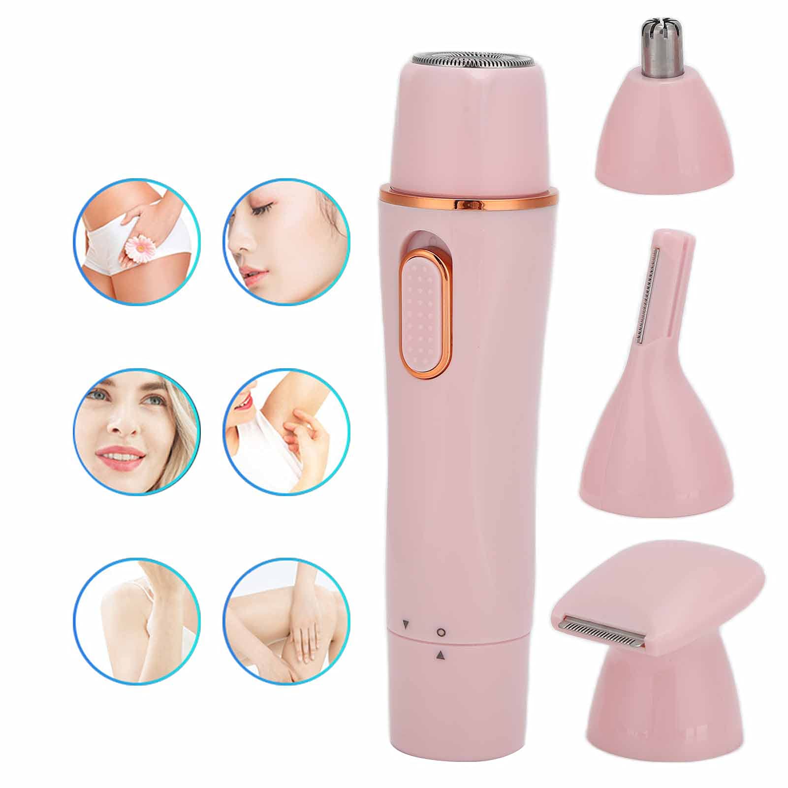 Recortadora de vello facial, herramienta de eliminación de vello facial a prueba de agua, afeitadora de vello facial sin dolor, 4 en 1, portátil para recortar cejas little surprise
