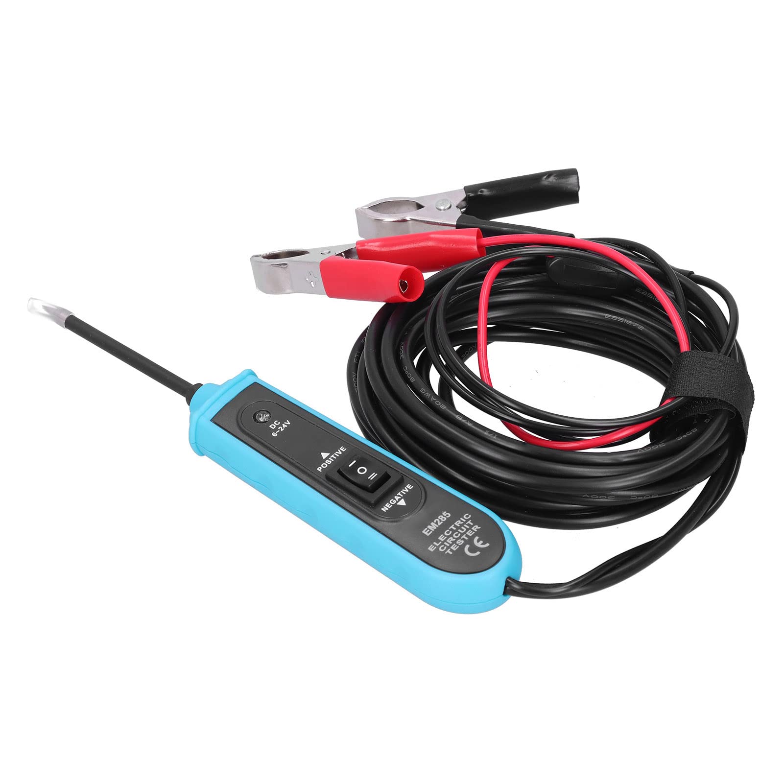 EM285 Tester per circuiti elettrici per auto 6‑24 V Protezione sovraccarico Sonda per circuito staccabile Strumento diagnostico elettrico automobilistico per professionisti