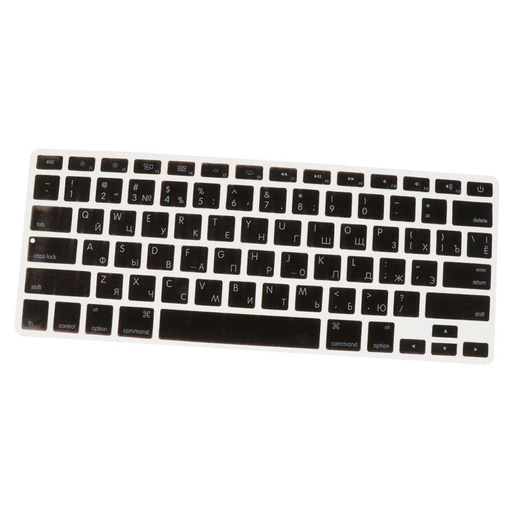 Russian-English Thin Keyboard Protector Decal Skin for for MacBook 13inch Black-image-33