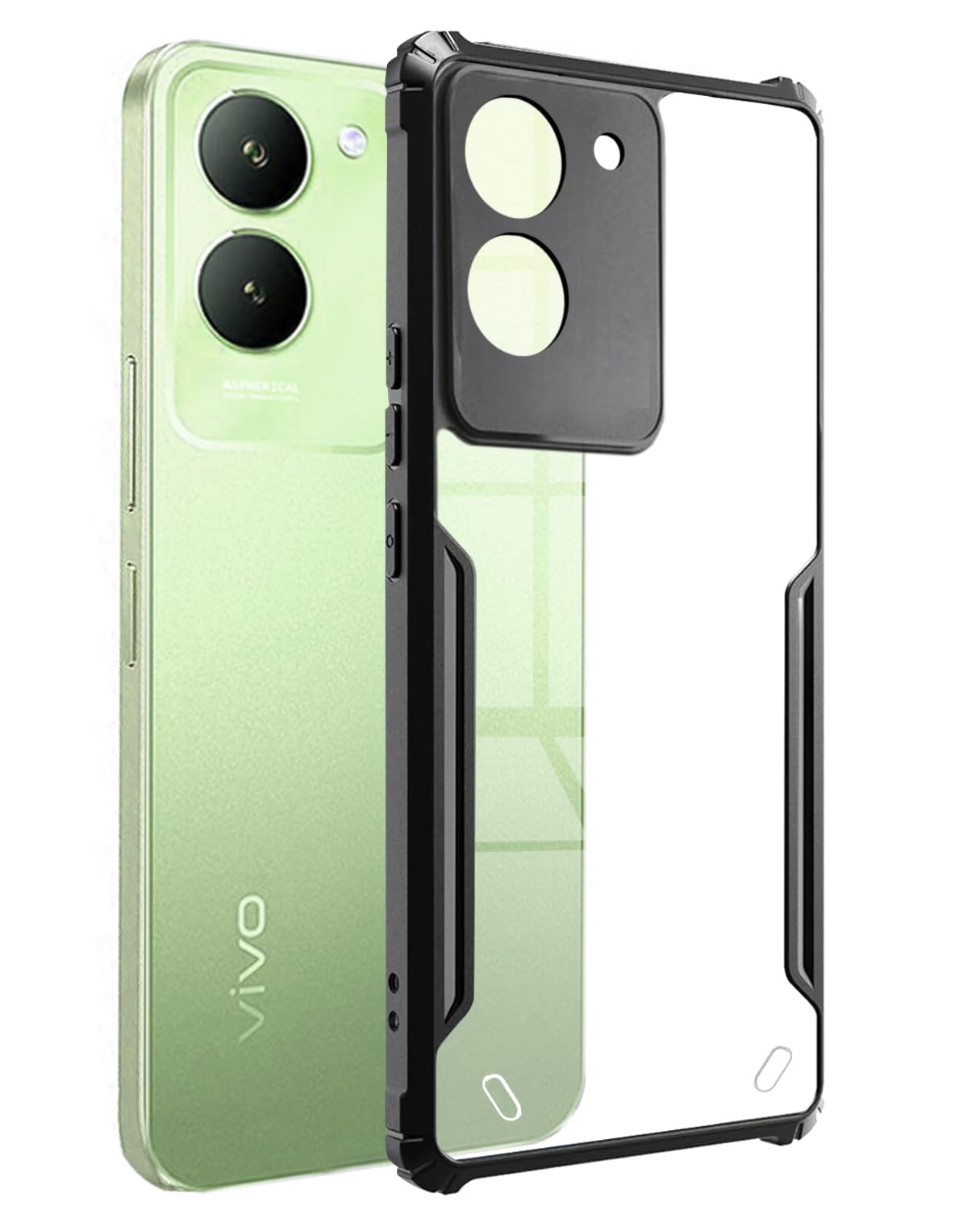 SPAZY CASE® Vivo Y28e 5G Back Cover | Transparent Crystal Clear Hard PC Back Case with TPU Bumper, Drop Protection Case Cover for Vivo Y28e 5G (B0D6G4JJGY) Amazon Price History, Amazon Price Tracker