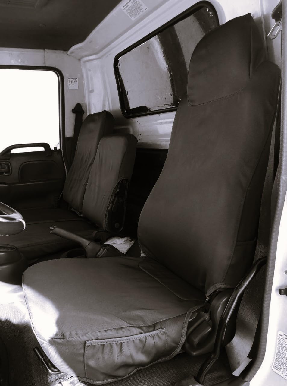 1995-2005 Isuzu NPR, Durafit Heavy-Duty Waterproof Endura Exact Custom-Fit Seat Covers in Endura Fabric (Front 40/60 Split Bench Seat, I2260-C1 Black Endura)