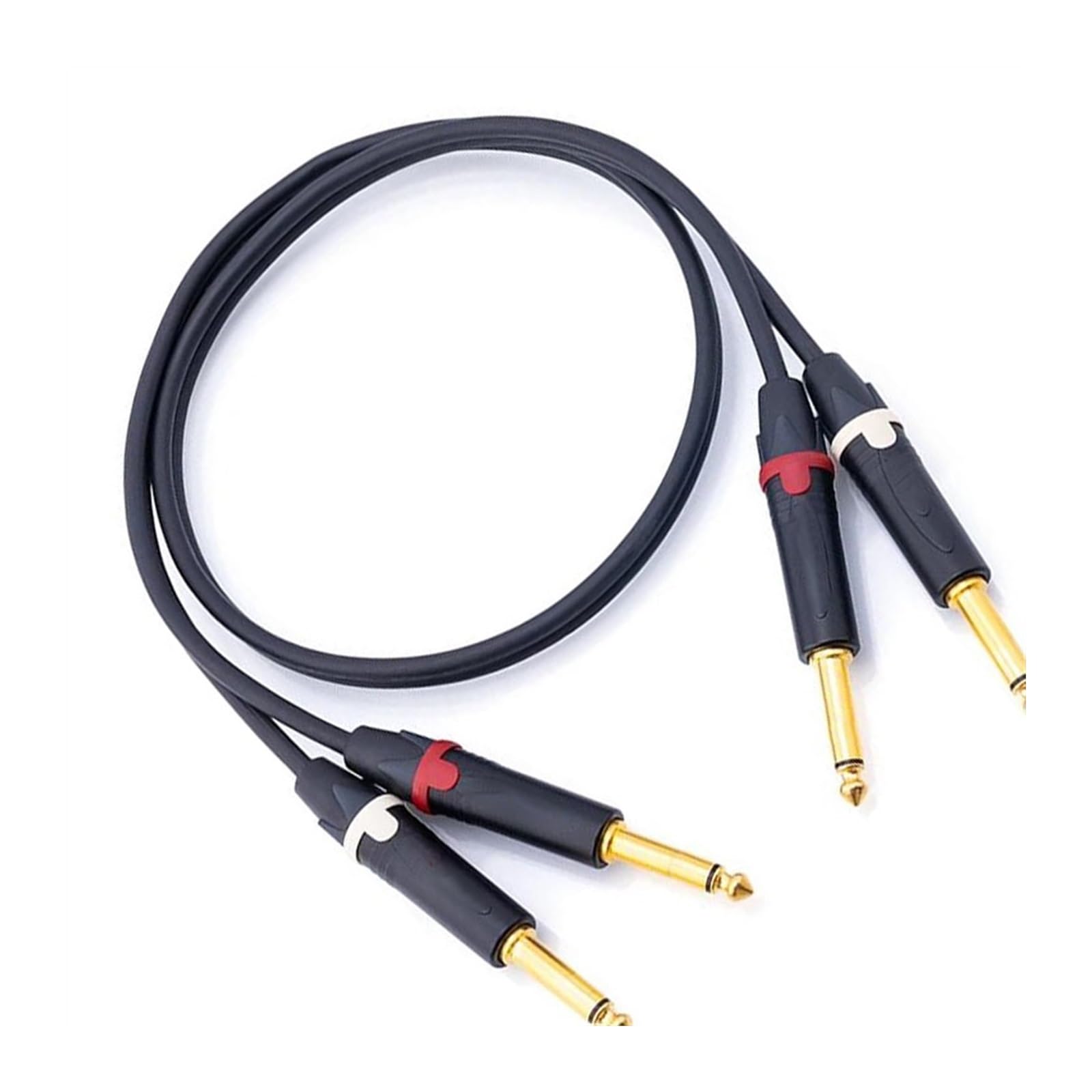 Cavo Strumento per Chitarra Cavo TS 6,5 mm Jack maschio a maschio Cavo per chitarra pianoforte elettrico mixer amplificatore stereo altoparlante(L-L,1m)