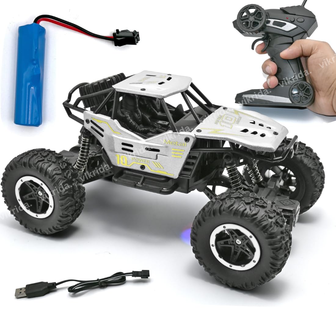 VikriDA Remote Control 1:18 Rock Crawler 2 WD High Speed Rechargeable Off-Road Monster Truck Rock Climbing Car Toy, Silver,for kids 3+ (B0CFXY15FG) Amazon Price History, Amazon Price Tracker