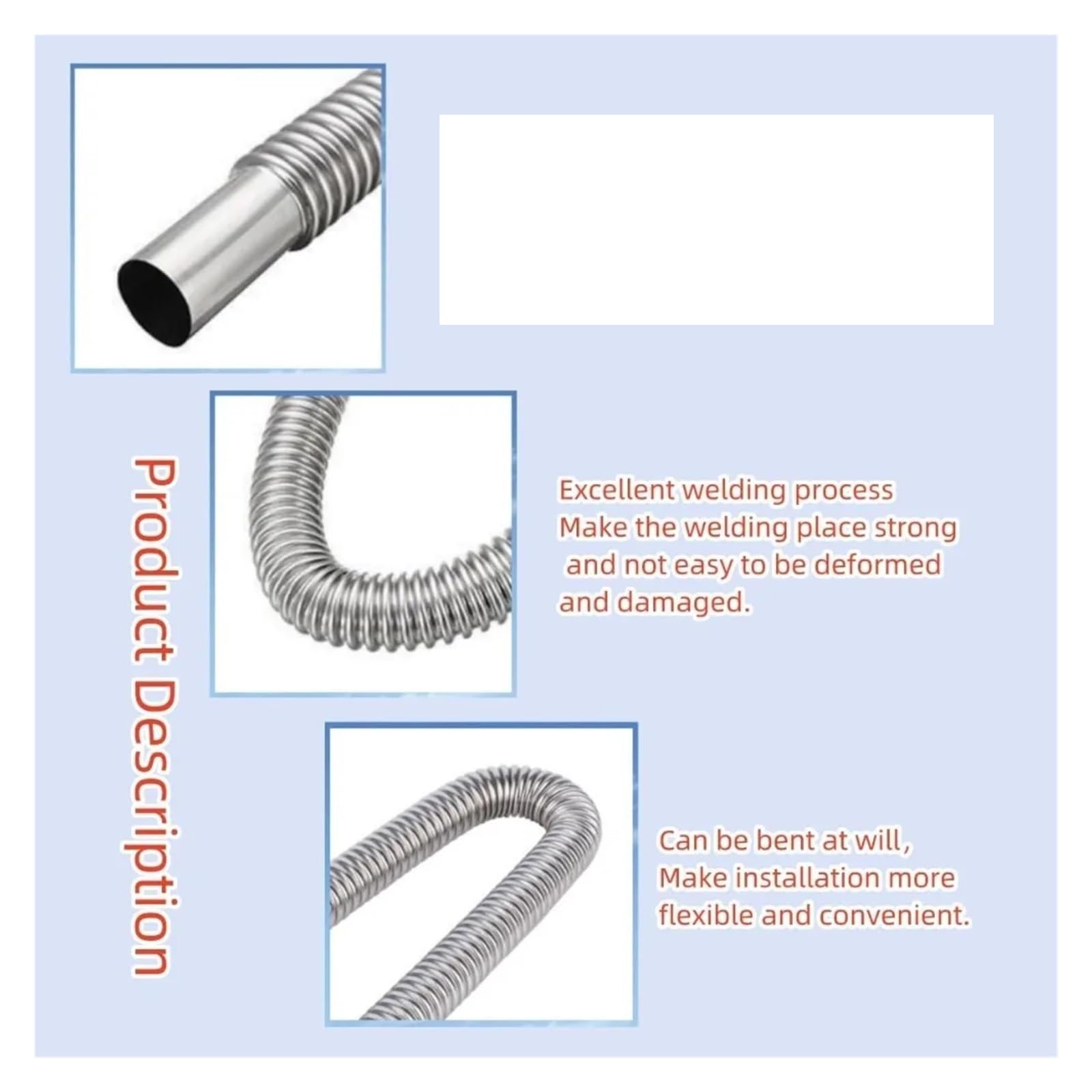 wąż ogrzewania postojowego stalowy wąż Do odbioru samochodu ciężarowego | Nagrzewnica Z Zaciskiem 2 SZT. Rura Wydechowa Nagrzewnicy 2,5 cm(Sq29pipe70mm-150cm)
