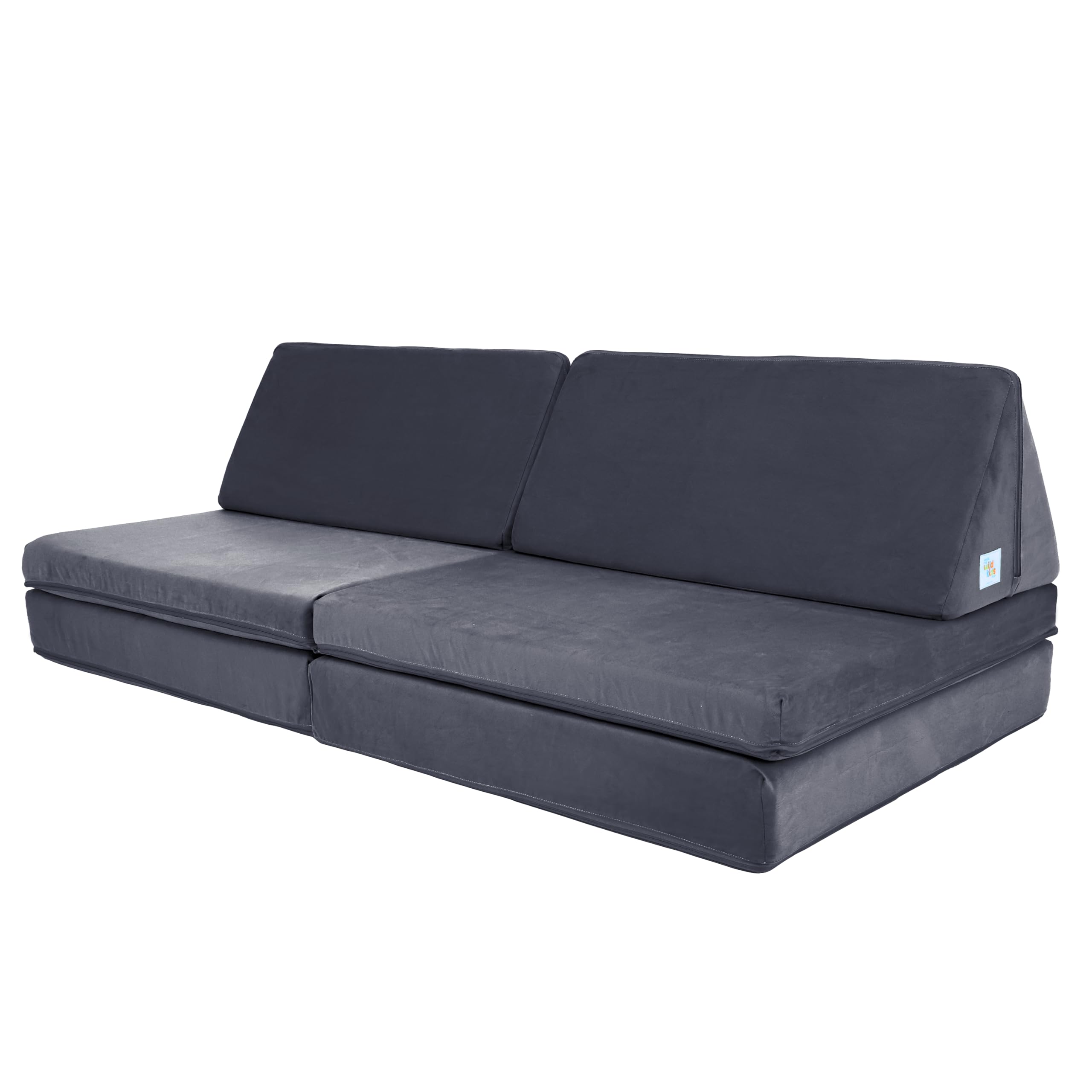 Dream Couch - Original Full-Size Triangles Play Couch, High Density Modular Foam Sofa for Playroom, for Toddlers and Kids - Washable &amp; Convertible Playroom Furniture, Phantom