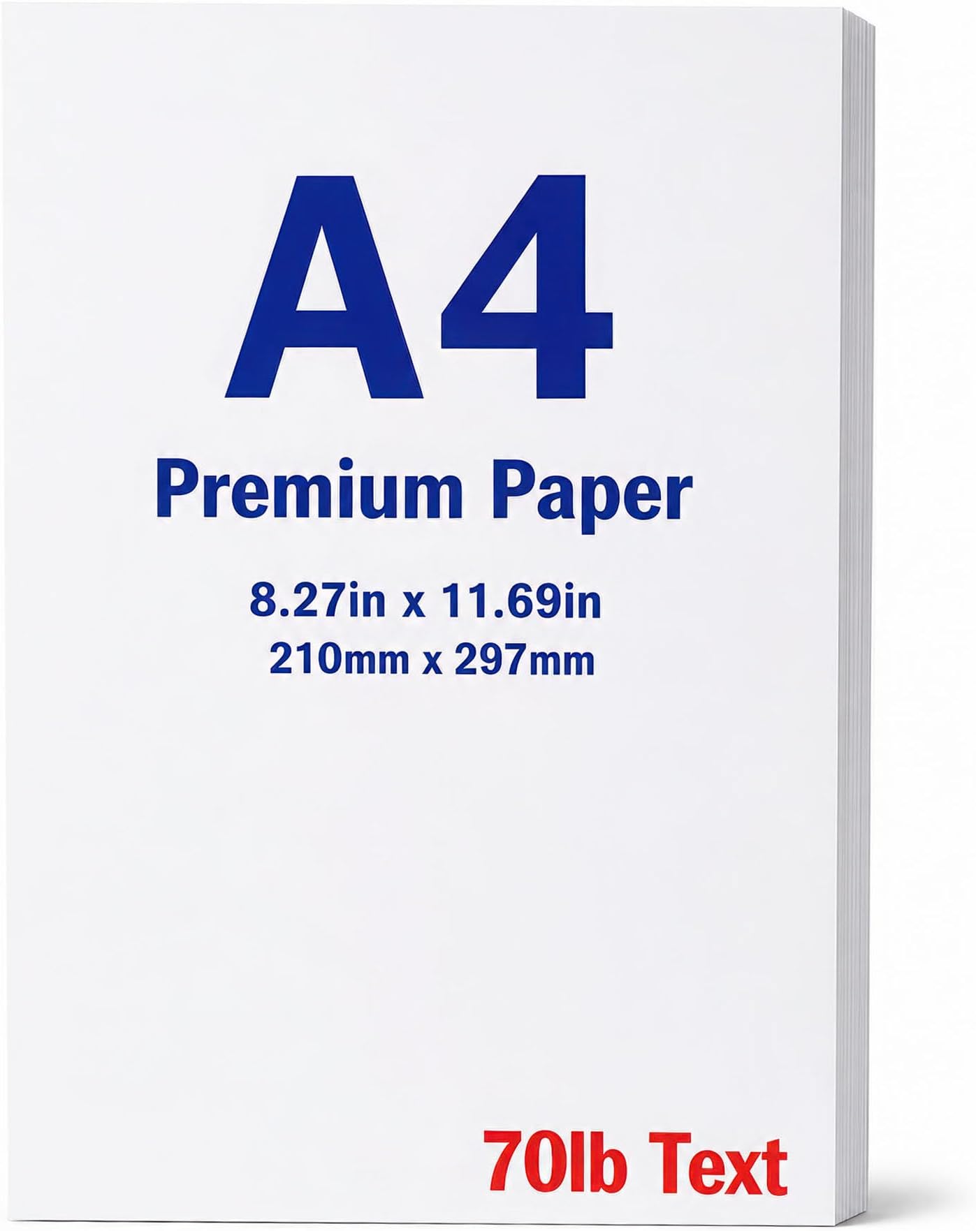 Premium A4 Printer Paper 8.27" x 11.69" 28lb Bond(70lb Text/105gsm) Bright White Smooth A4 Copy Paper for Inkjet/Laser Printers, Professional Documents, Letters, Resumes, Invoices & Reports 250 Sheets
