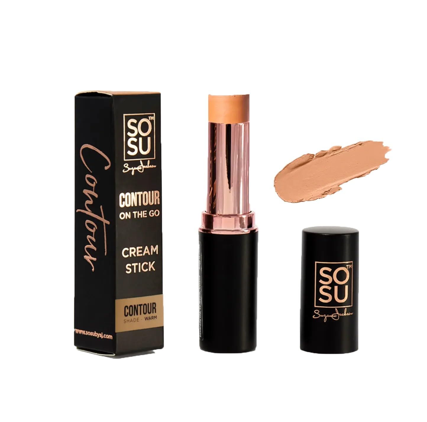SOSU Cosmetics Cream Contour Stick Warm, Buildable Coverage, Vitamin E Enriched