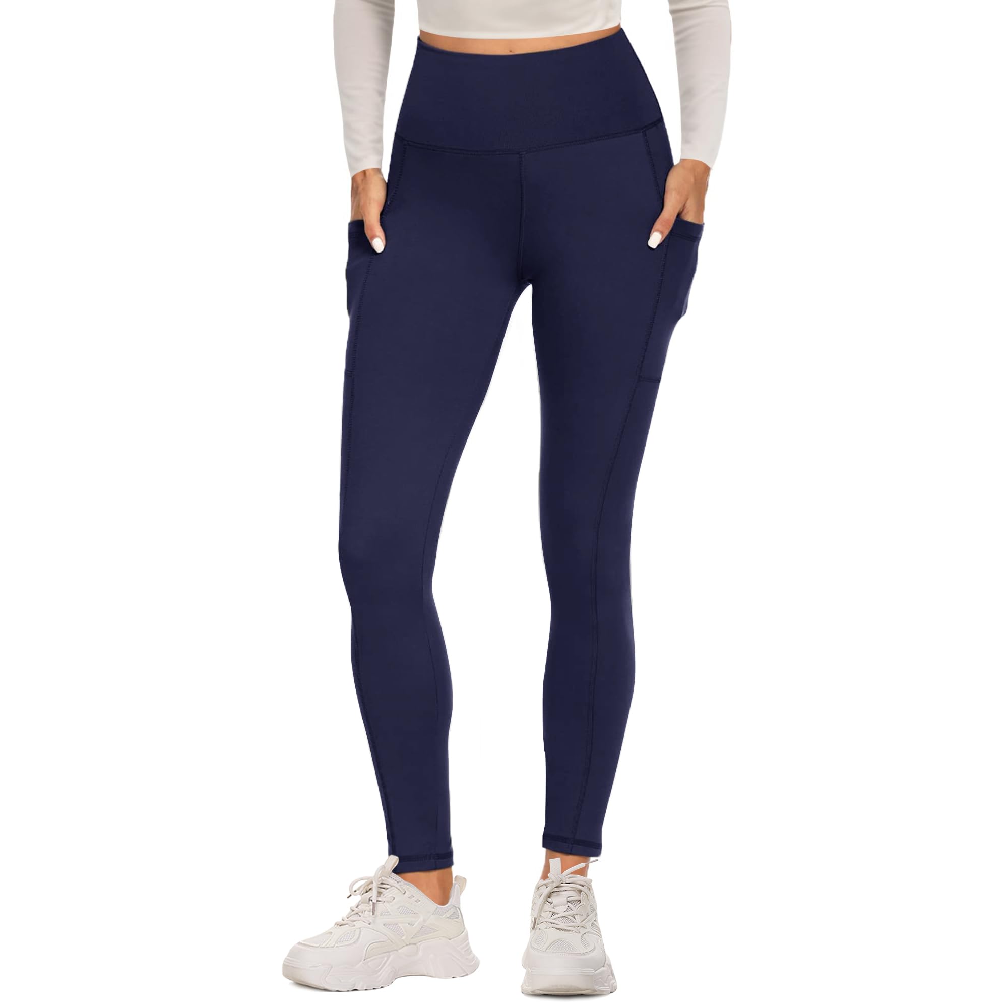 FOTOCITI Sport Leggings Damen mit Tasche High Waist Sportleggins Lang Blickdicht Sporthose Push Up Yogahose Bauchweg Laufhose Fitnesshose Hose