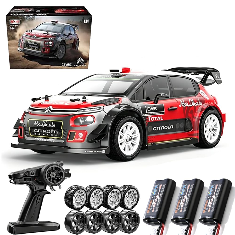 X-Verse MJX 14303 1:14 zdalnie sterowany samochód dla dorosłych, RC Drift Auto z bezszczotkowym silnikiem, 4WD RTR All Terrain Offroad Drift Auto, 3 baterie