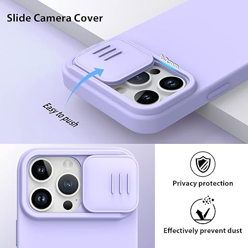 Miniatura 3 de Nillkin Funda magnética para iPhone 14 Pro, compatible con Magesafe, funda de cámara deslizante, de silicona, ultra delgada, a prueba de golpes,
