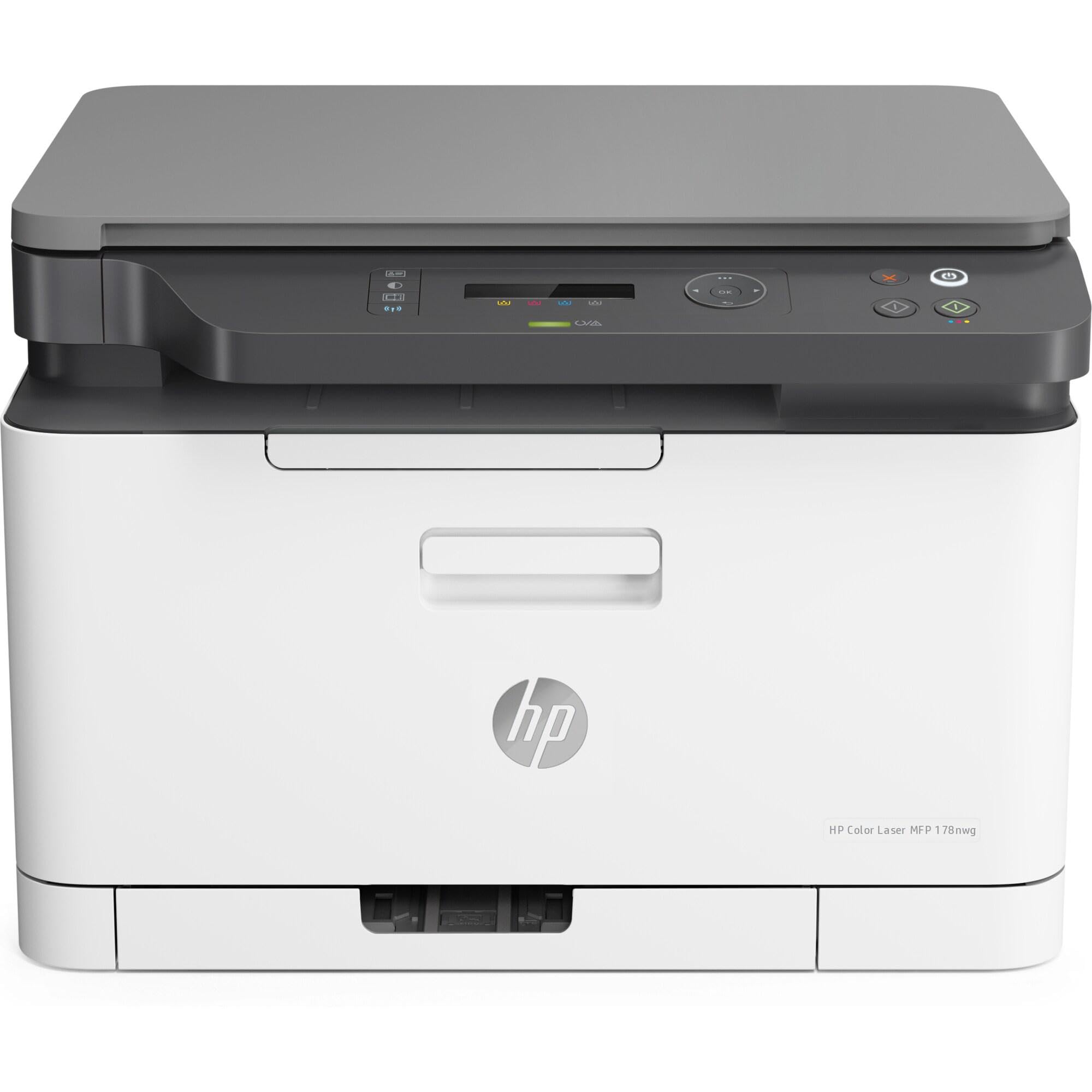 HP Color LaserJet MFP 178nw Stampante Multifunzione A4 Stampa Fronte e Retro Manuale a colori 18 ppm USB Wi-Fi Ethernet Schermo LCD Bianca