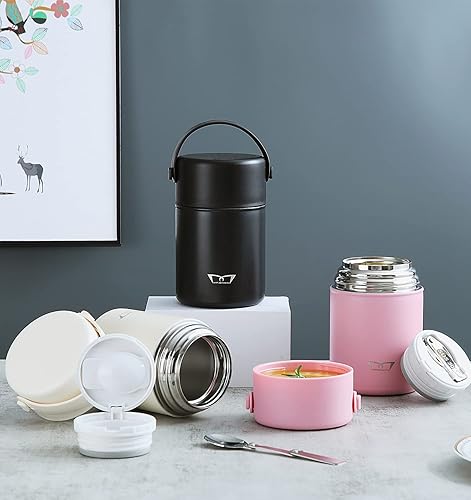 Miniatura 9 de Mr.Dakai Recipiente térmico para sopa para comida caliente, contenedor aislado para comida caliente, contenedor de acero inoxidable al vacío Bento