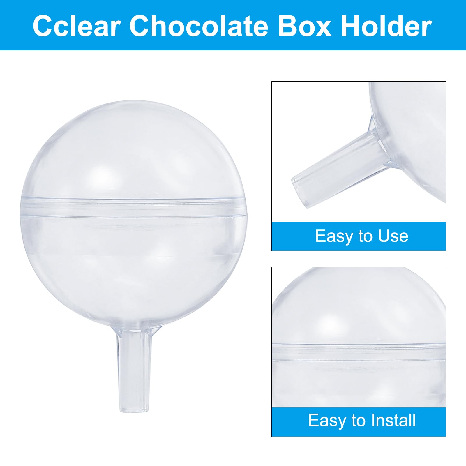 Acrylic Chocolate Boxes 100Pcs Clear Chocolate Holder Balls - Acrylic Round Candy Packaging For DIY Bouquets Chocolate Covers - View #10