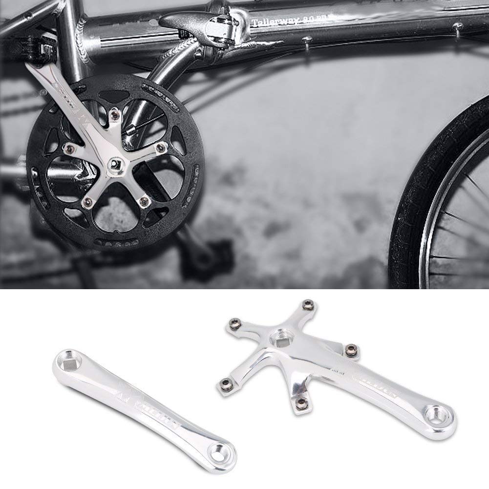 VGEBY Guarnitura per bicicletta, bracci della pedivella sinistra e destra, per bicicletta a velocità singola (argento)