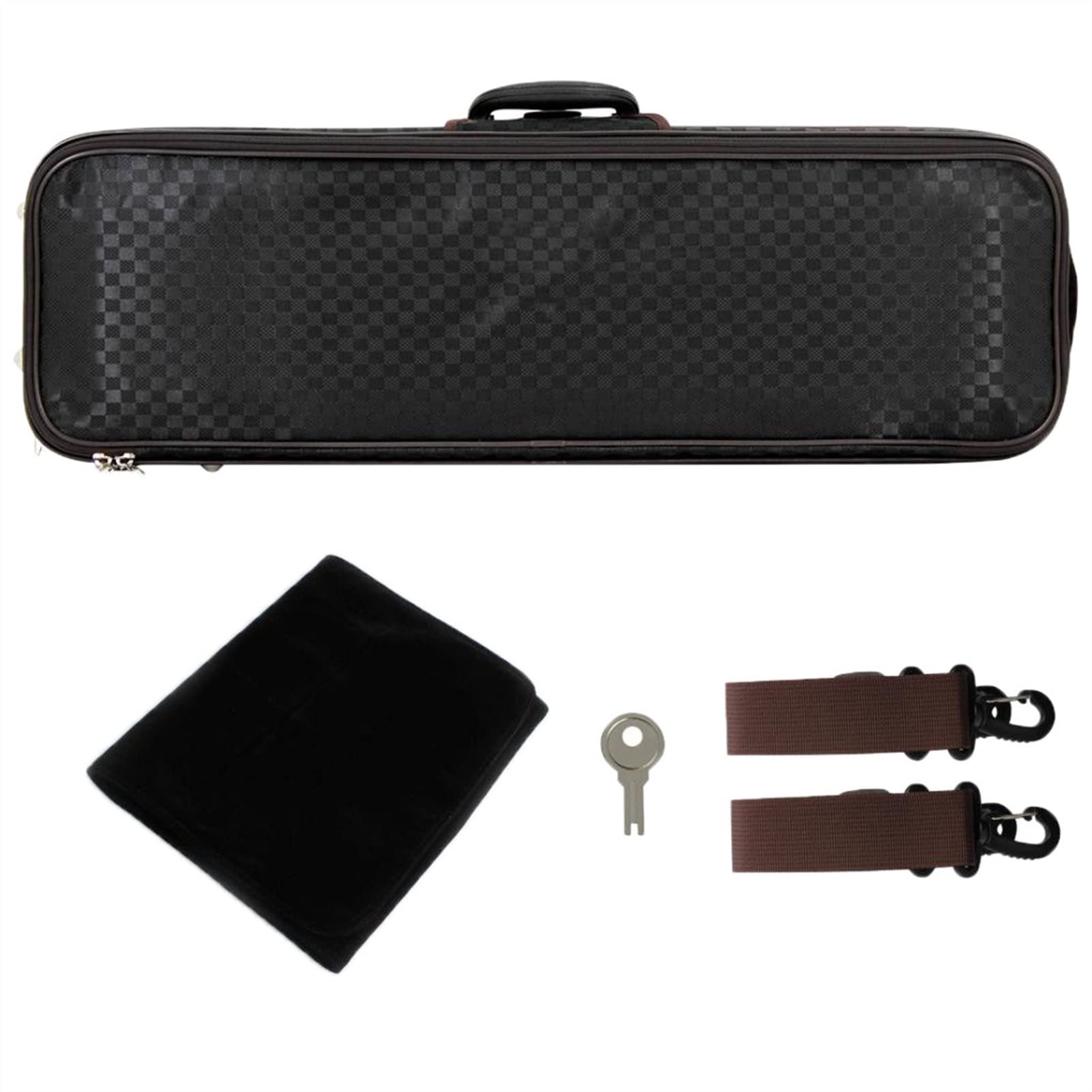 Full Size Custodia per Violino Cassa del Violino Robusta 4/4 A Grandezza Naturale, Custodia Rigida del Violino Nero con Serratura Igrometro Cinghie Regolabili
