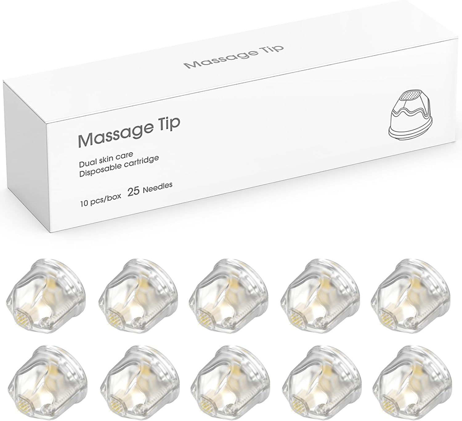 10 Pièces de Cartouches à 25 Aiguilles pour Bio Pen Q2 - Cartouches d'Aiguilles de Microneedling de Remplacement Authentiques pour Bio Pen - Conçues pour le Soin des Joues ou de l'Ensemble du Visage