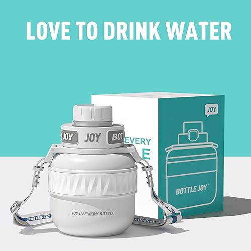 Miniatura 6 de Botella de agua de acero inoxidable tapa a prueba de fugas, sorbo perfecto, doble aislamiento, ecológica, apta para lavavajillas y correa elegante