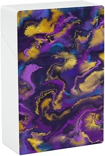 Abstract Colorful Fluid Art Cigarette Case Box Flip Open Waterproof Cigarette Holder Box for Men and Women