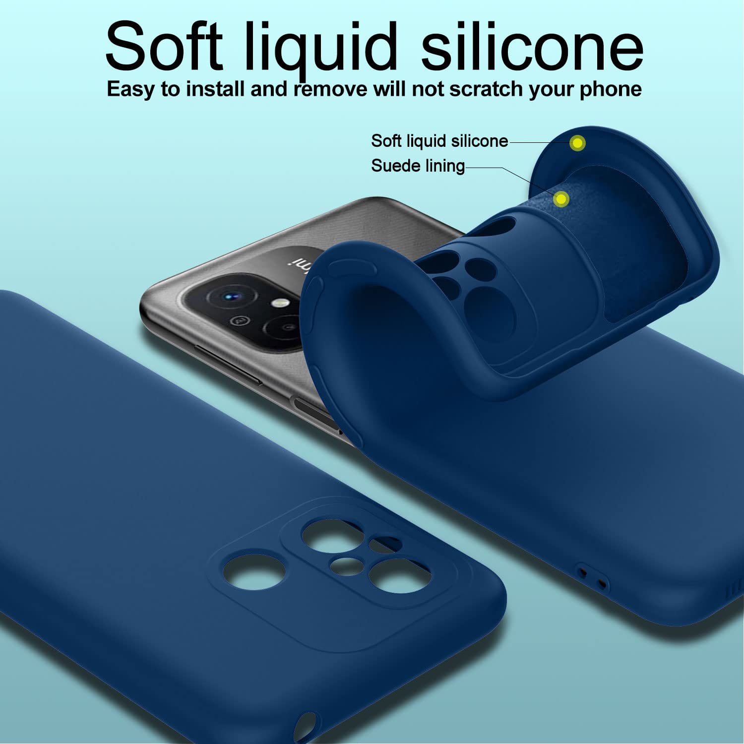 Handyhülle Für Xiaomi Redmi 12 (mit 3x Panzerglas) – Lila, Weiches Silikon