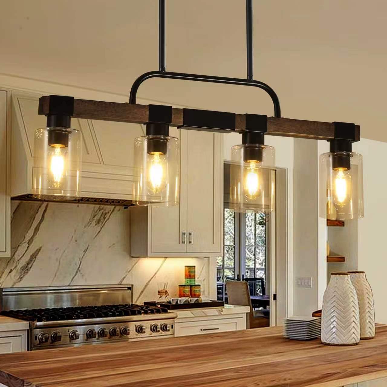 Photo 1 of XvmBvm 4-Light Farmhouse Kitchen Island Chandelier