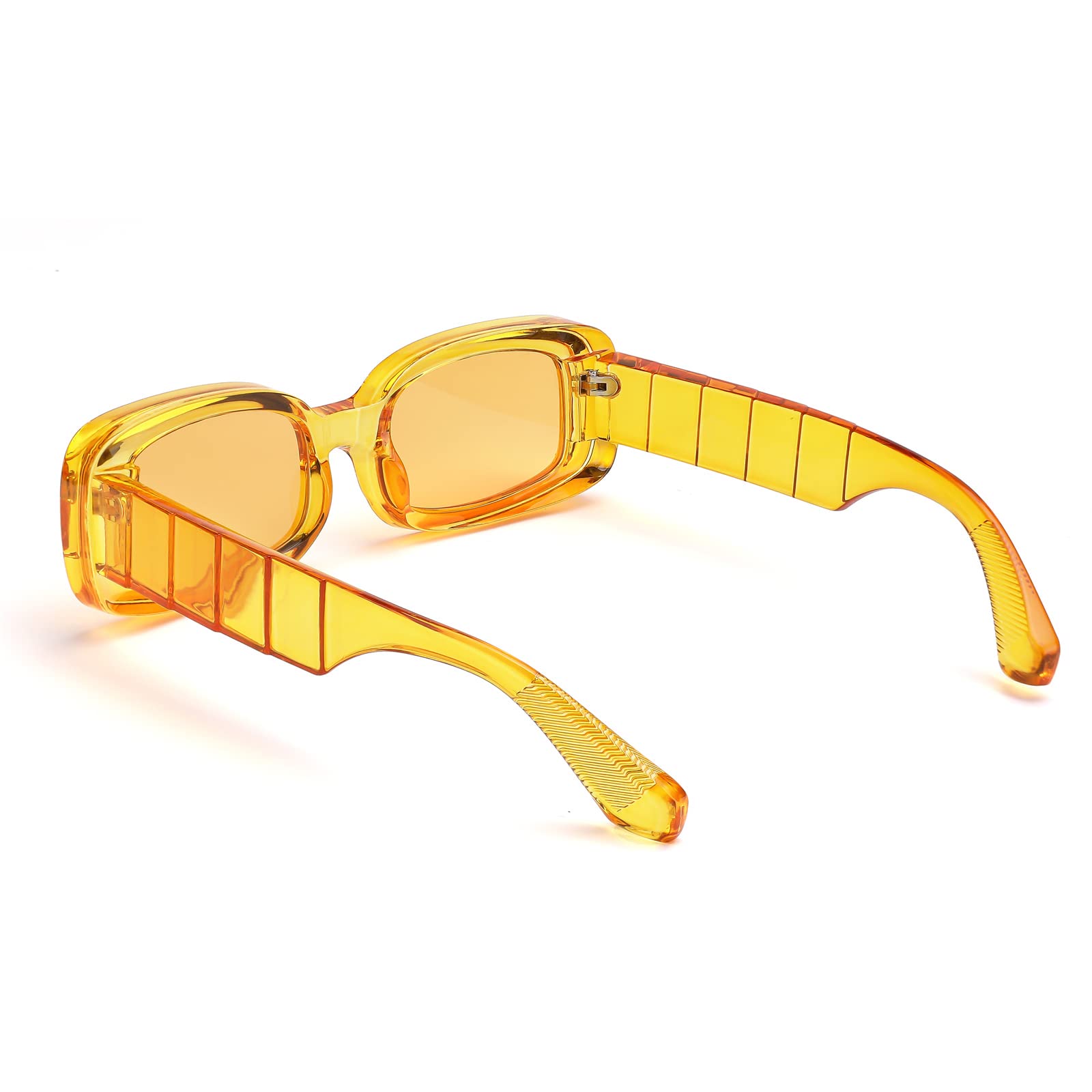 FEISEDY Retro Thick Rectangle Sunglasses Retro 90s Small Chunky Square Women Men B2307