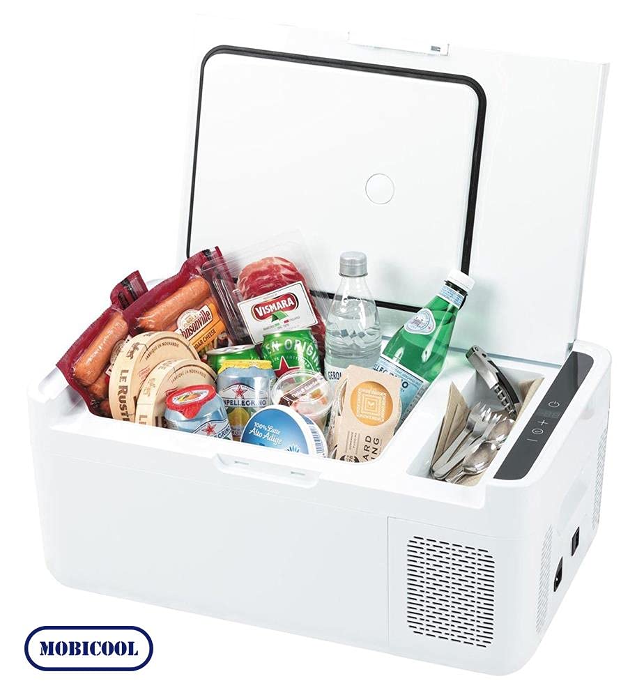 MOBICOOL MCG15 Kompressor-Kühlbox, 15 L, Kühlung bis -18 °C, mit leistungsstarker Schnellkühlung Weiß
