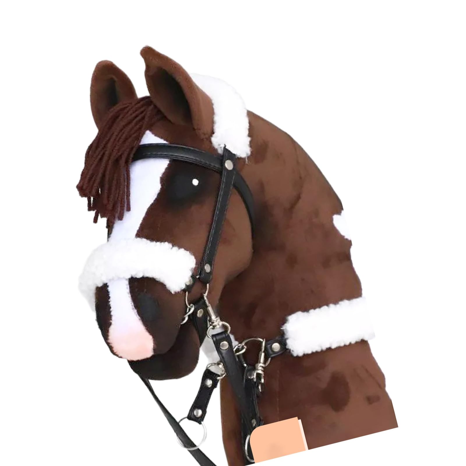 Realistic Animal Head Props for Costumes Horse Design on Wooden Stick Hobby Racing Toy Perfect for Party Themes Stick Toy for Kids