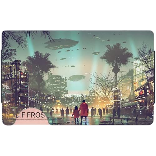 Slim RFID Metal Mens Wallet Alien Invasion Design | Front Pocket Wallet