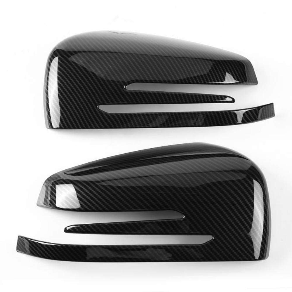 WSCJDCCar rearview mirror cover For Mercedes Benz A B C E GLA Class W204 W212,1Pair Car Auto Carbon Fiber Side Rearview Mirror Cap Cover Trim