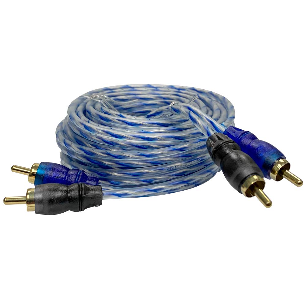 Seismic Audio - SA-2CR17-2 canales 17 pies RCA cable de audio de interconexión macho - OFC Dual RCA Stereo Cord