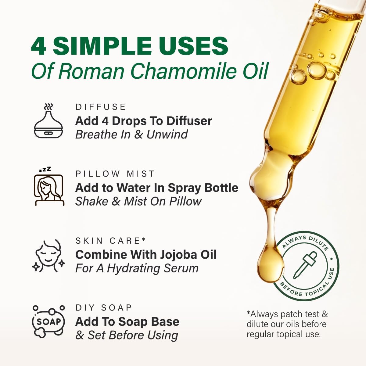 KUKKA Roman Chamomile Essential Oils - 4 Fl Oz - for Hair, Skin, Diffuser, Aromatherapy & DIY Soap Making Scent - Image 5