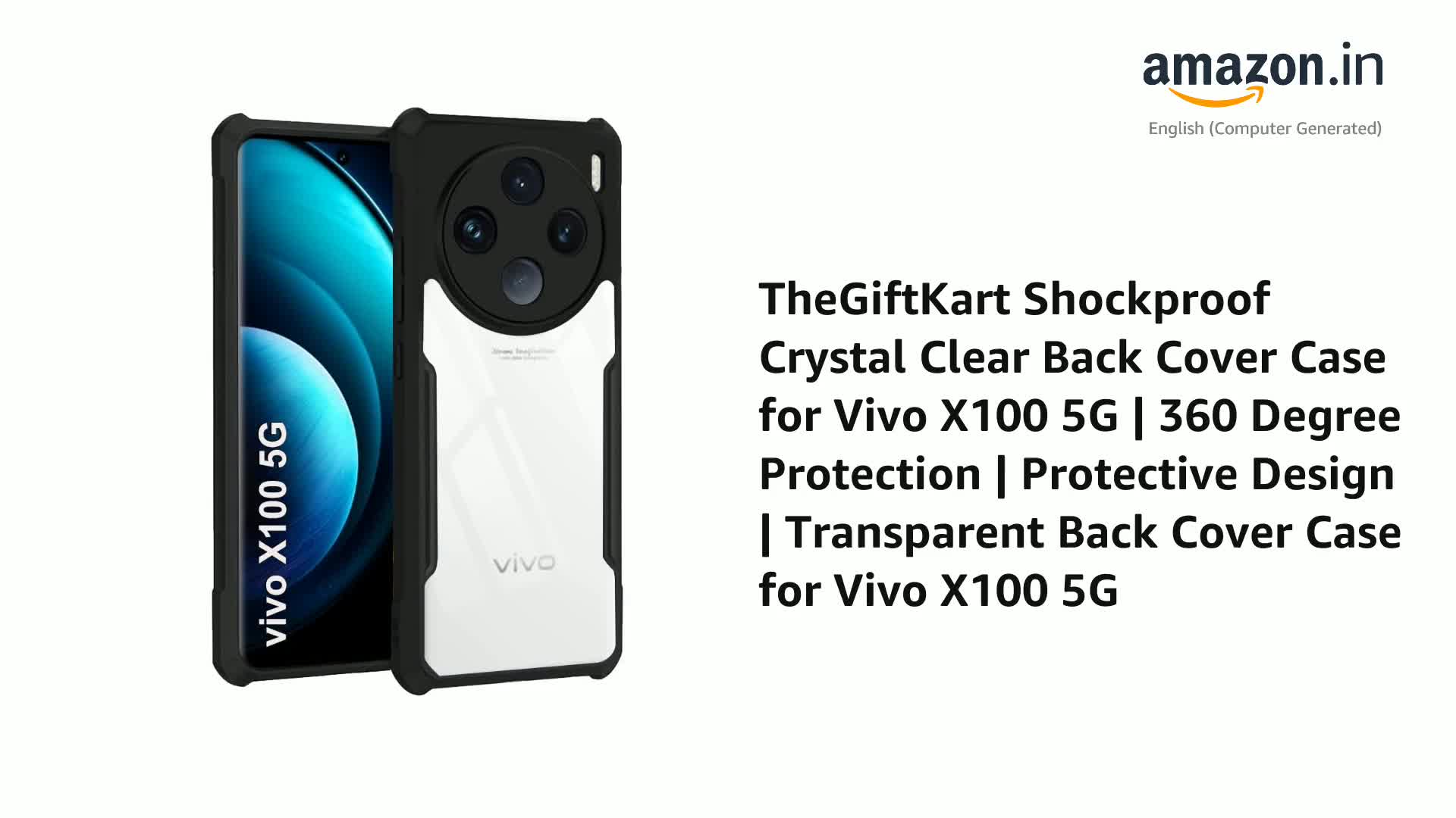 TheGiftKart Shockproof Crystal Clear Back Cover Case for Vivo X100