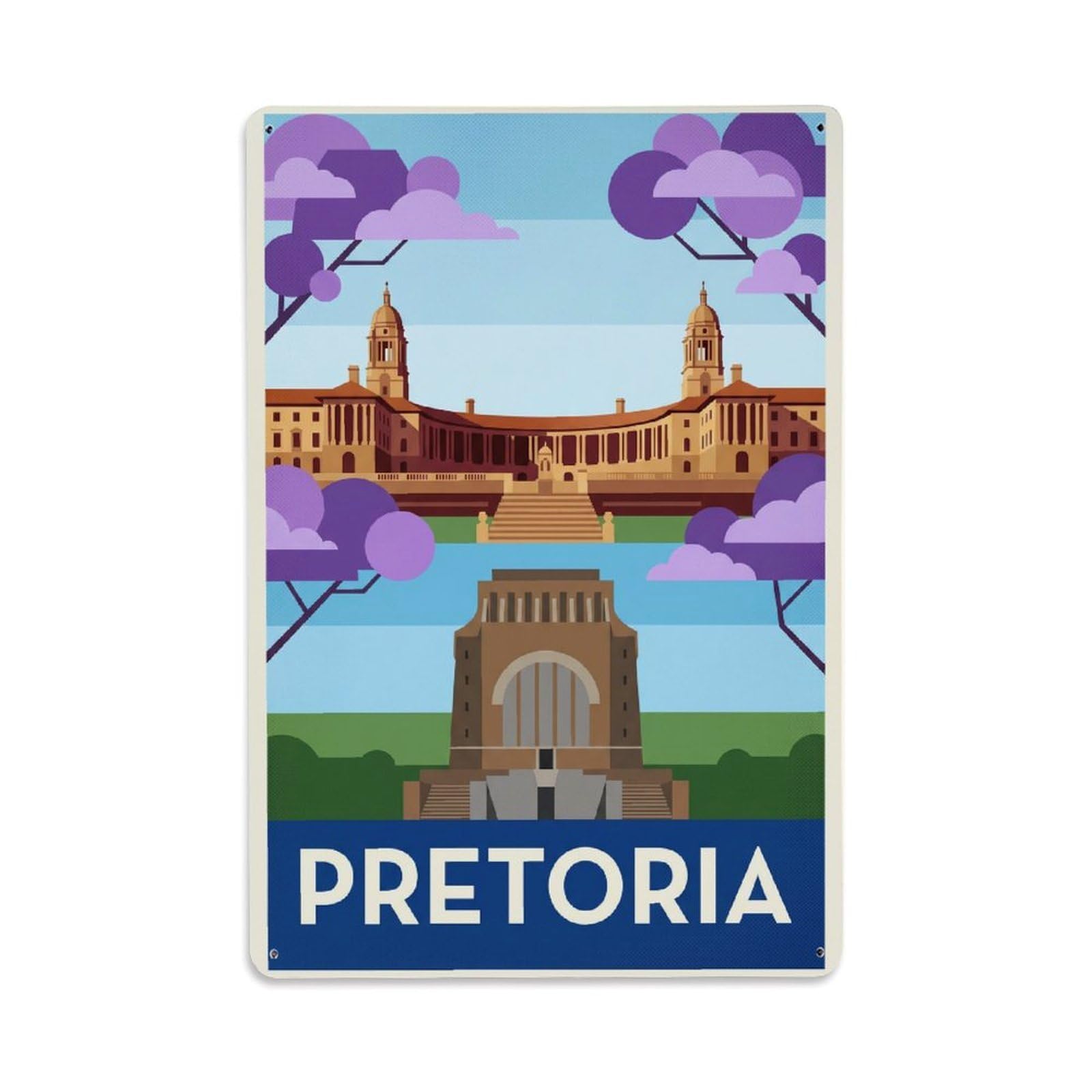 Gead 8X12inch Style South Africa Pretoria Vintage Travel Metal Tin Sign