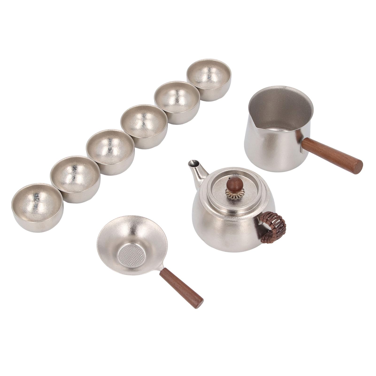 Set teiera Ti con tazze da tè da 45 ml, tazza da portata da 350 ml, teiera termica da 350 ml, filtro, manico antiruggine e resistente al calore per l'home office